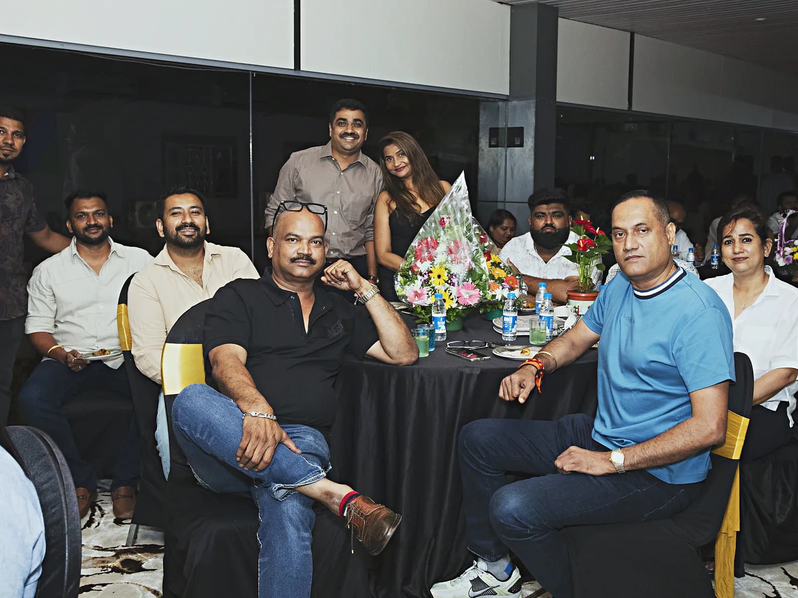 Round-table business seating in the HiBizz hall, Colvale, Goa