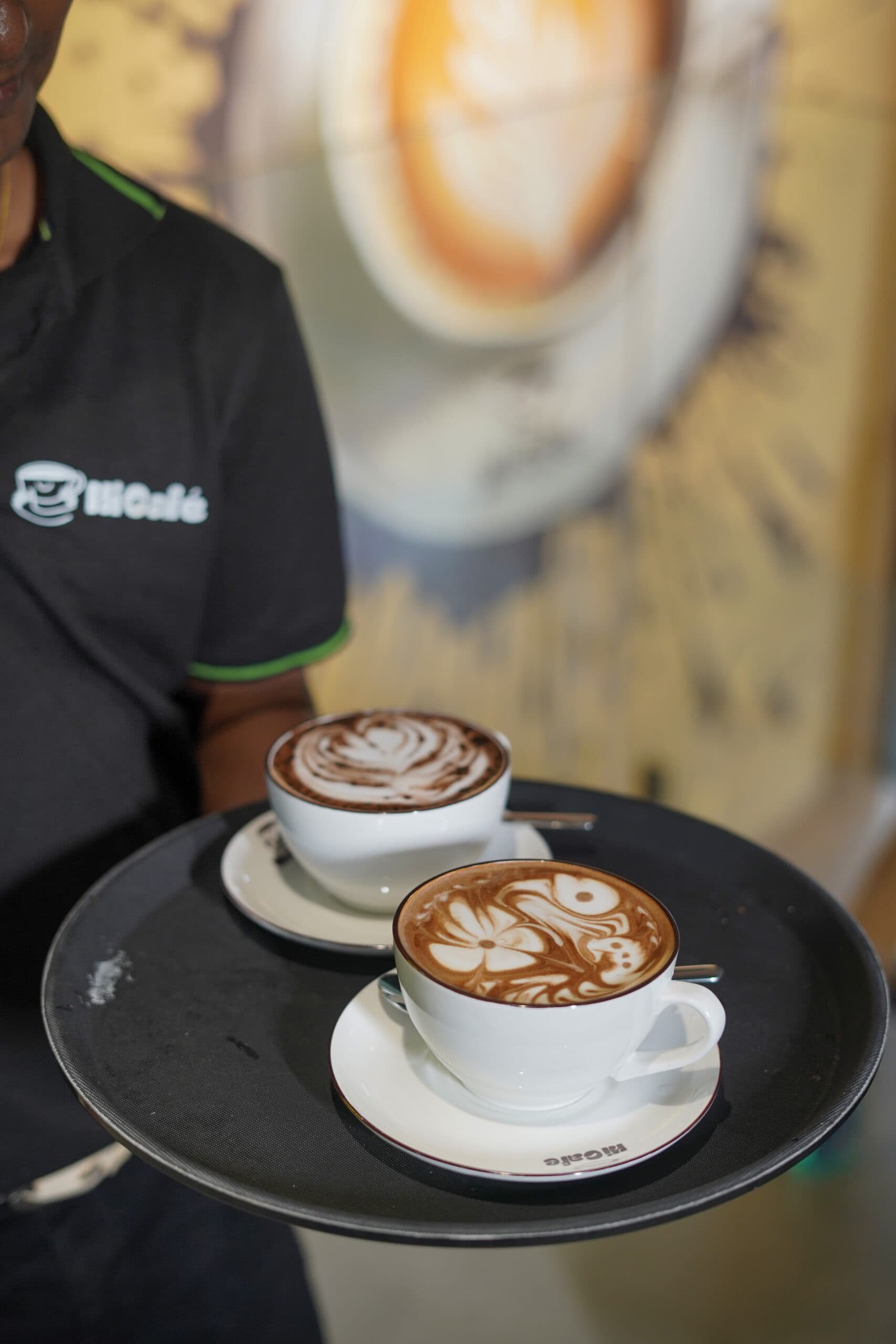 Latte art poured at HiCafe, Colvale